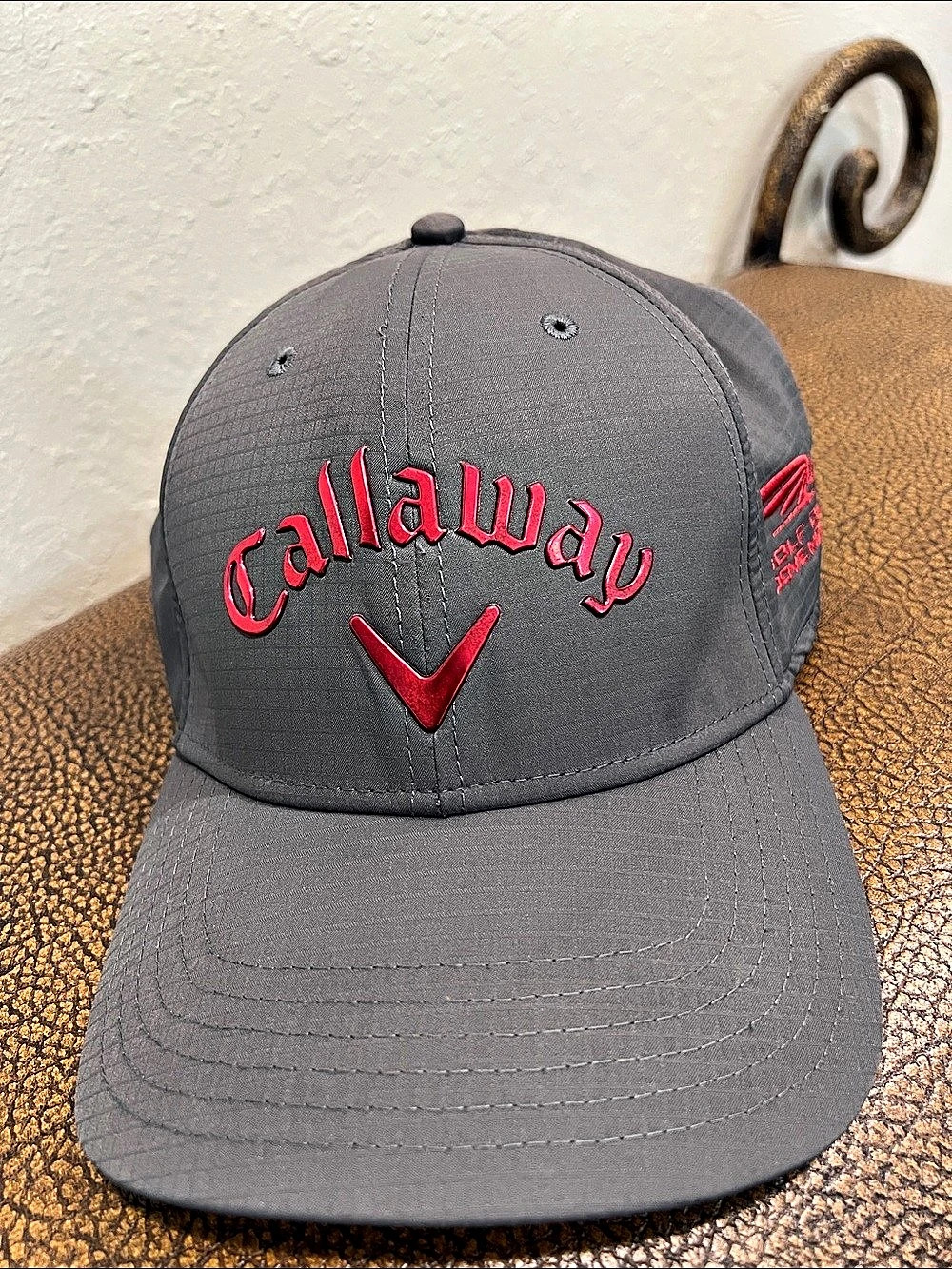 Vintage Callaway Golf Club at Dove Mountain Performance Hat Cap Gray & Red!